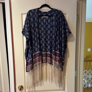 Abercrombie & Fitch Floral Blue Kimono